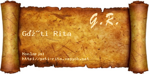 Gáti Rita névjegykártya